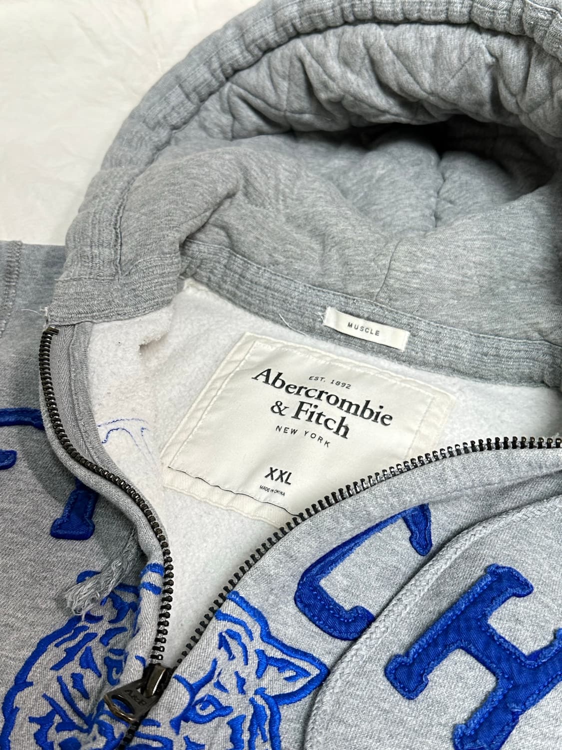 아베크롬비 후드 집업 그레이 빈티지 라지 상품이미지5