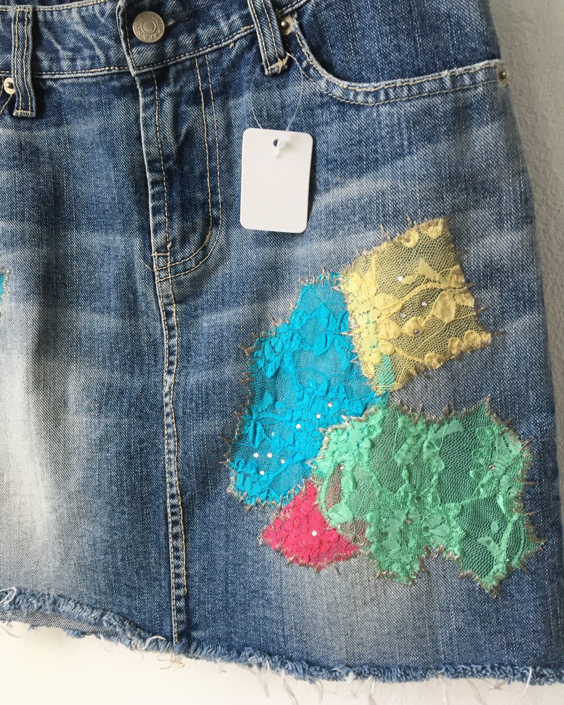 Patch point denim skirt 상품이미지4