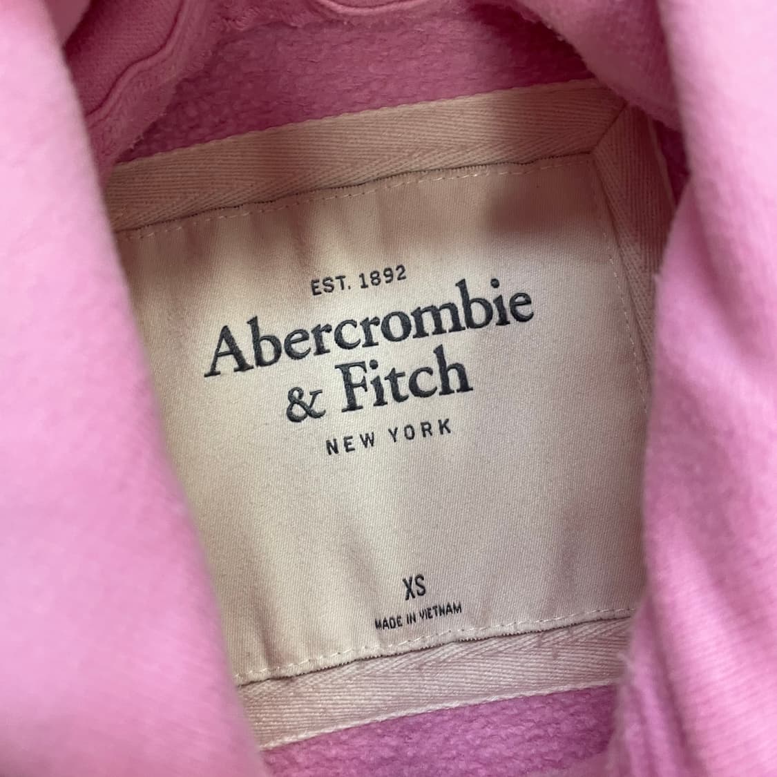 아베크롬비 피치 로고 후드집업 연핑크 상품이미지4