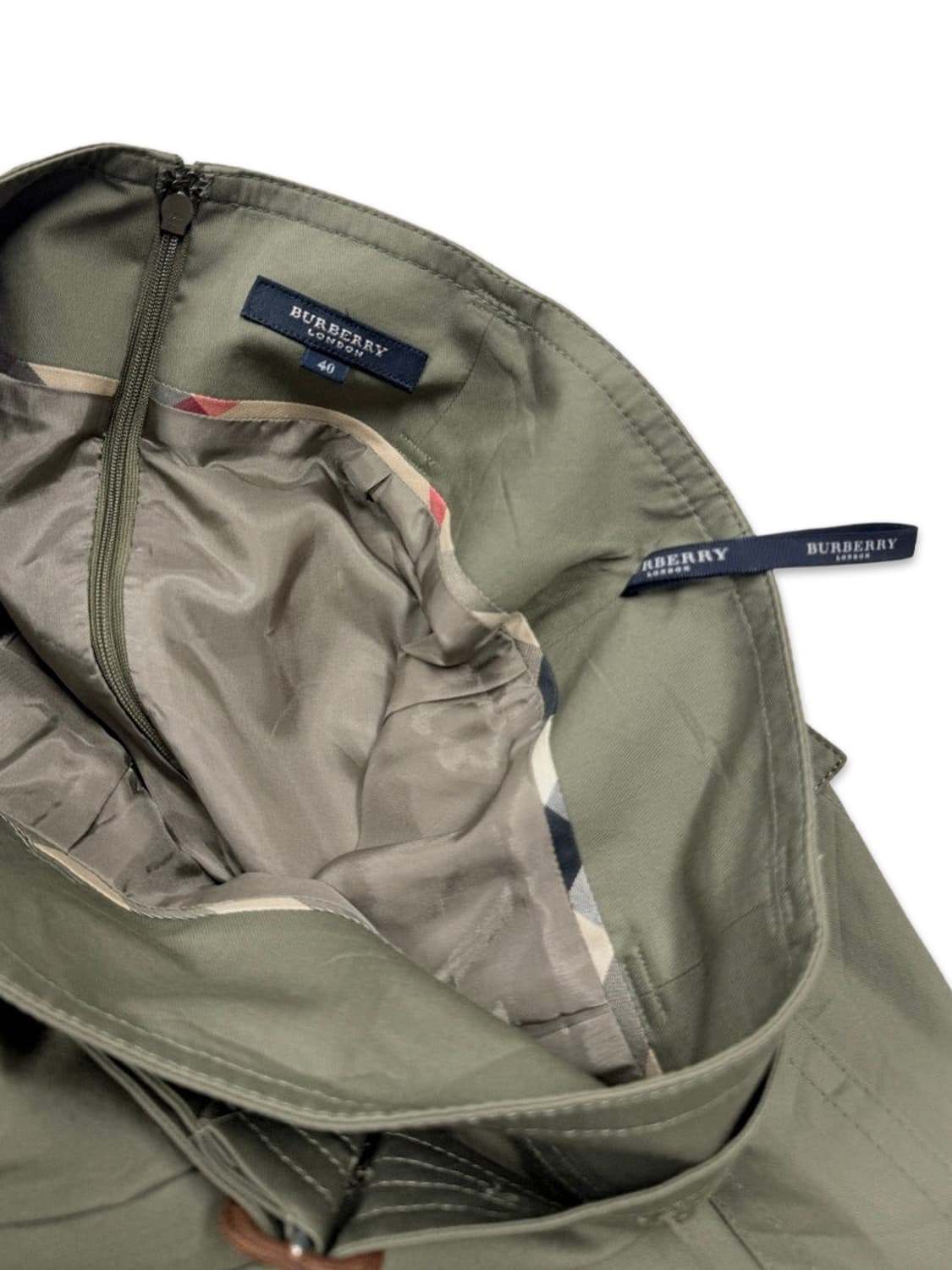 빈티지 버버리 벨트 사이드 포켓 미디 스커트 상품이미지4