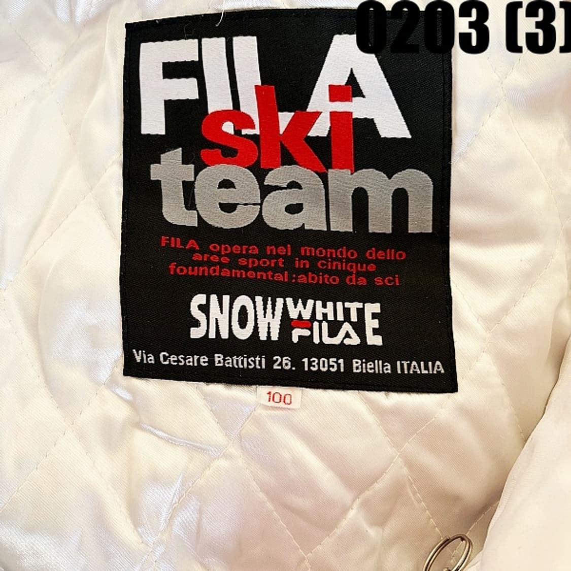 [100] 휠라 올드스쿨 화이트 후드 퍼 패딩 점퍼 상품이미지3