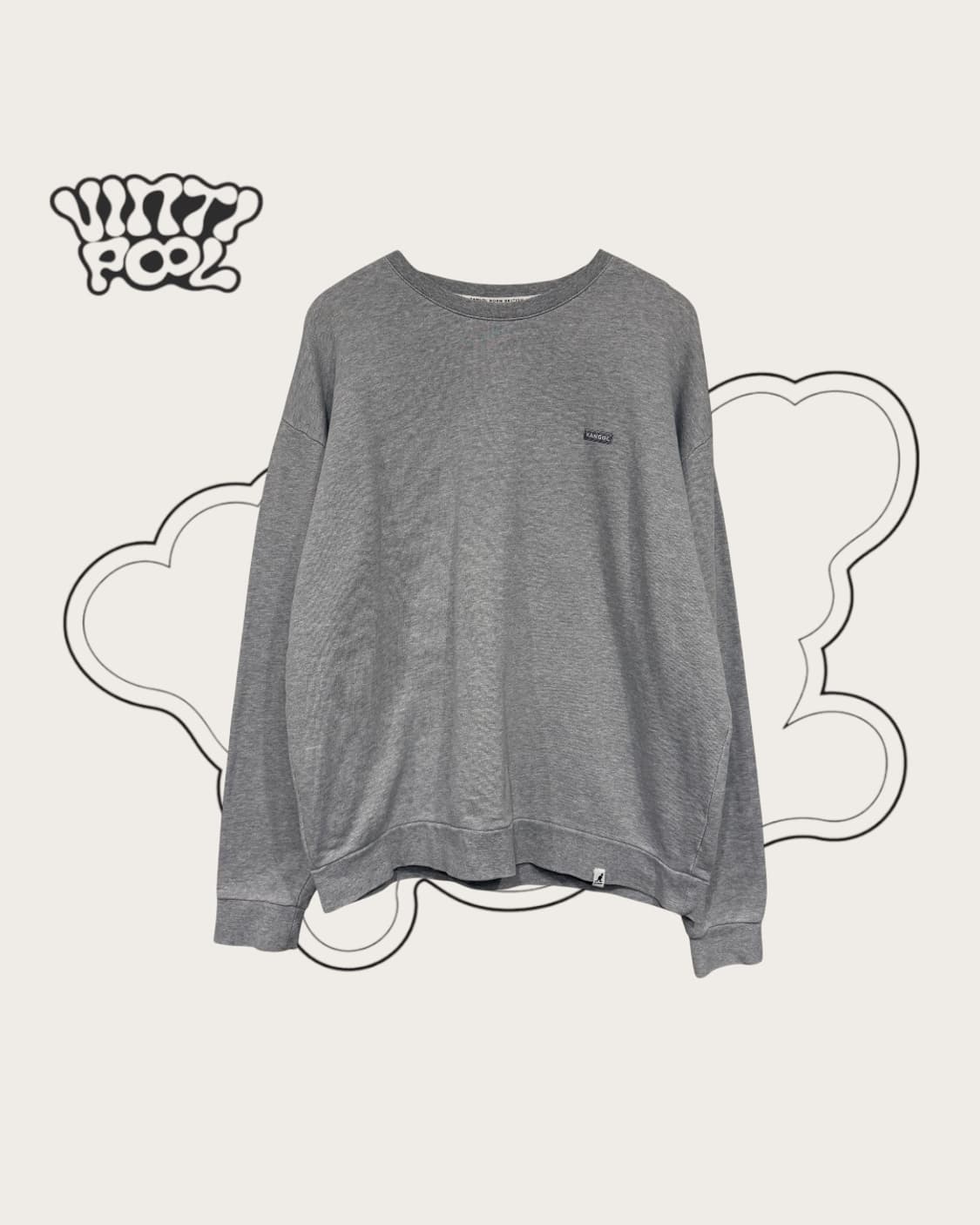 캉골 스몰로고 오버사이즈 맨투맨 스웻셔츠 L-XL 그레이 상품이미지1