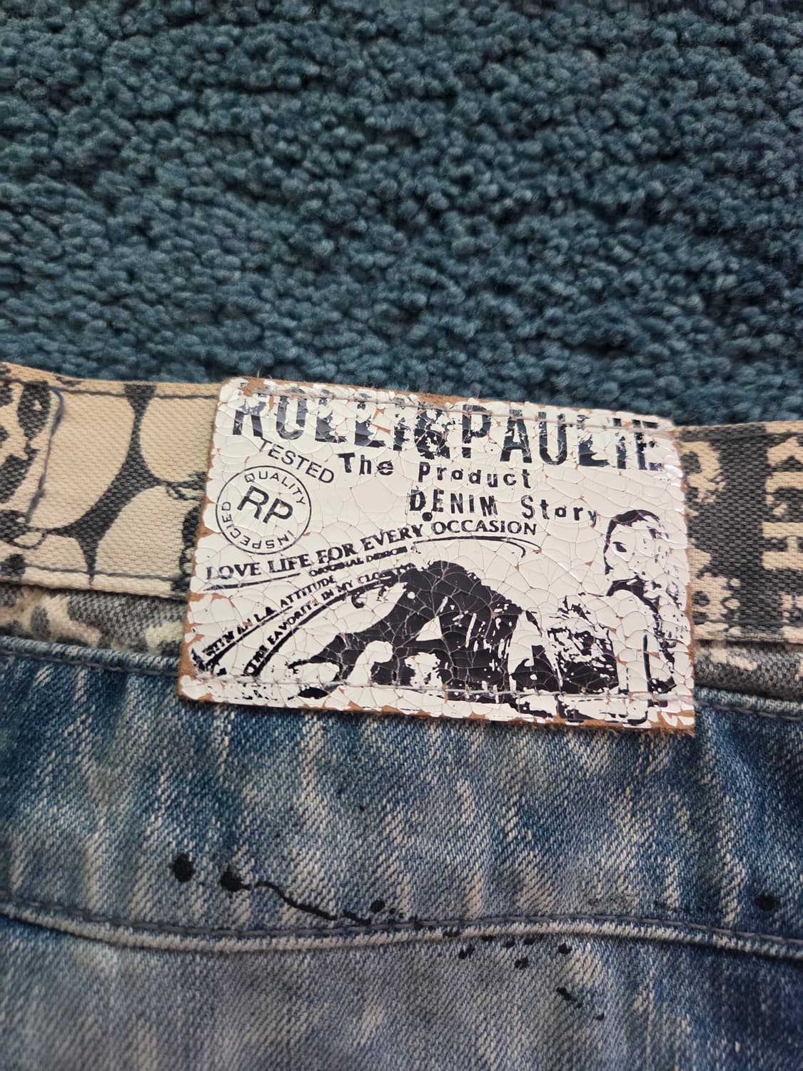 Rolli jeans 애시드워시 디스트로이드 데미지 데님 자수 빈티지  상품이미지6