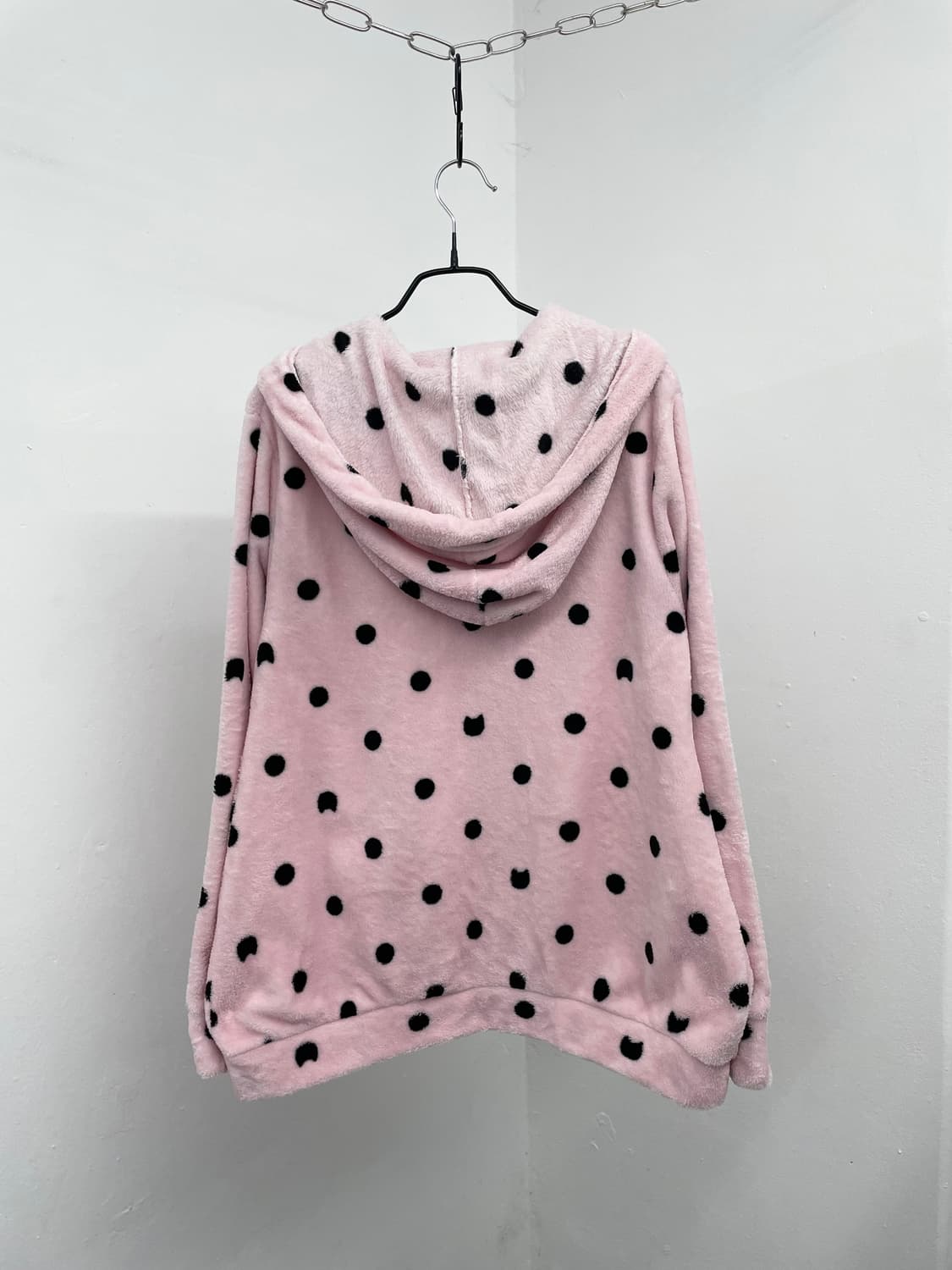 로맨틱갸루 핑크 도트 네코 플리스 후집 상품이미지8