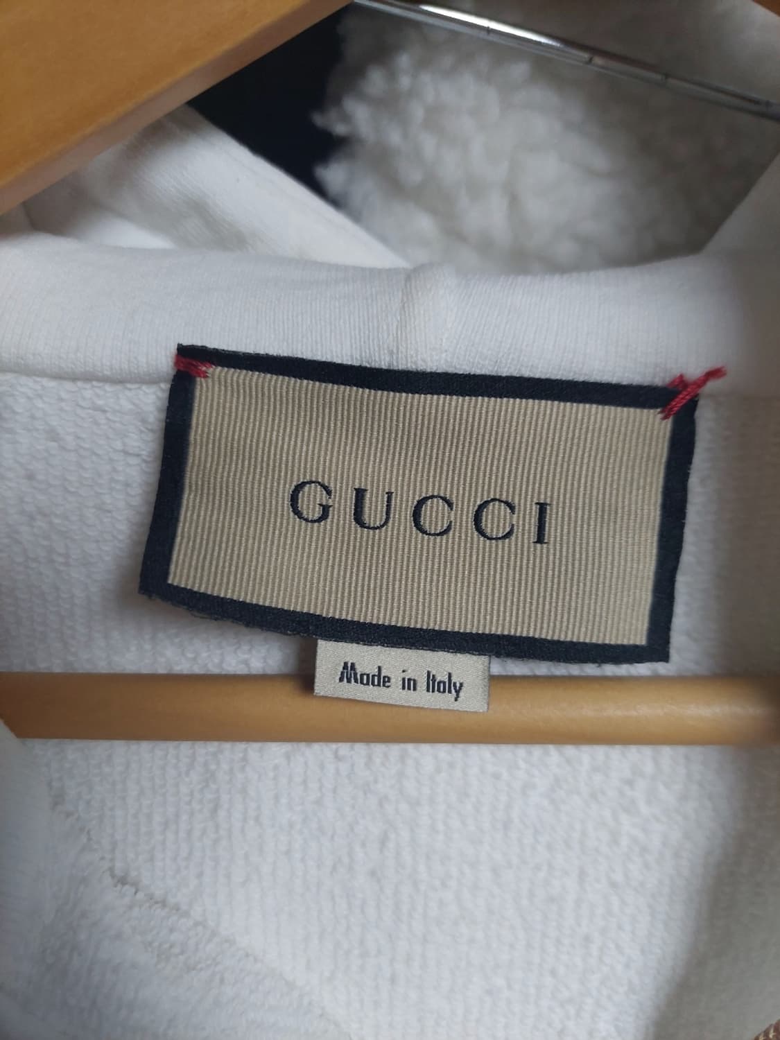 구찌 삼선 화이트 아노락 후드 스웻 m 오버핏 백화점판 상품이미지5