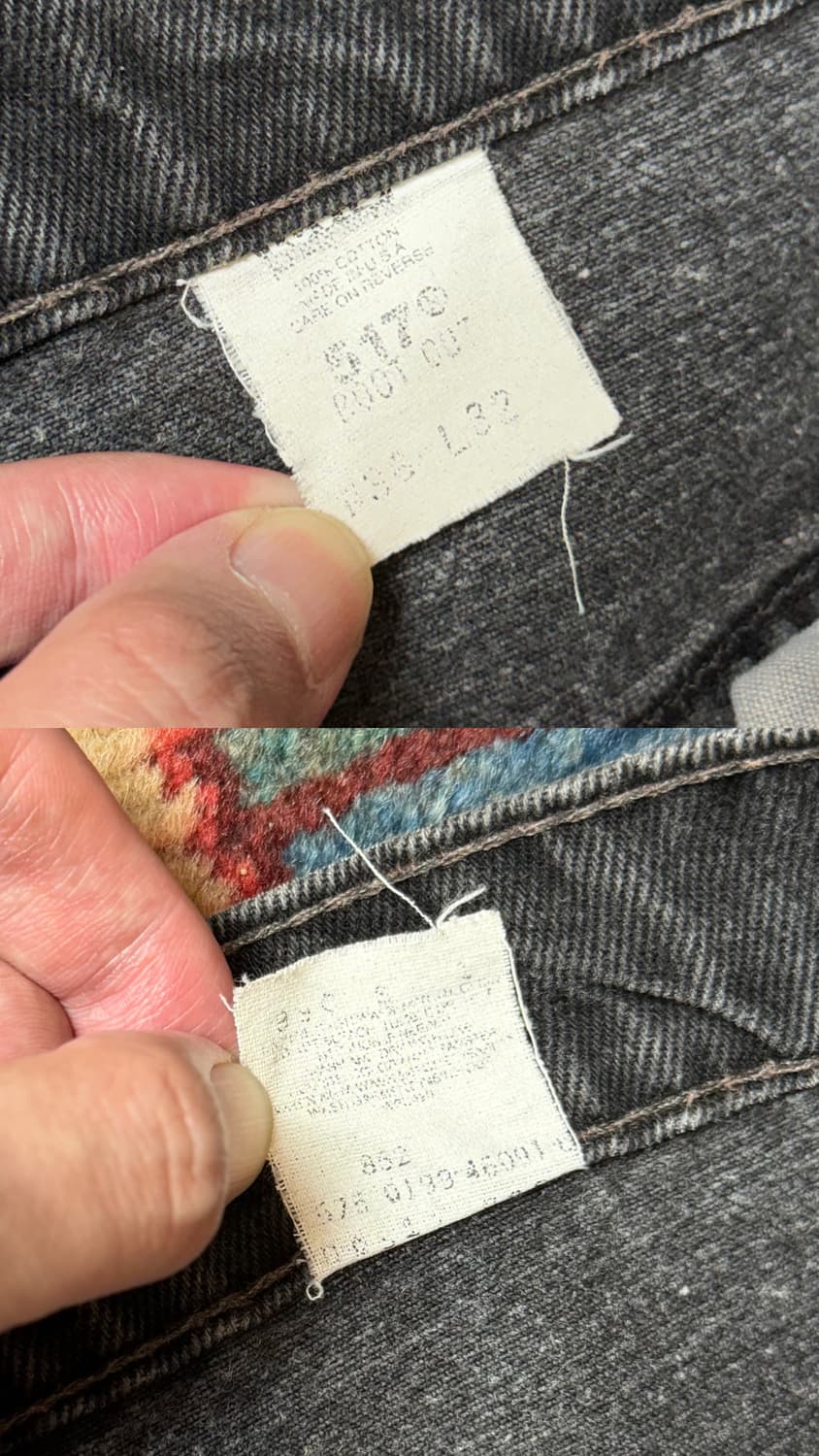 90's USA Made 빈티지 리바이스 517 블랙 오렌지탭 517 상품이미지10