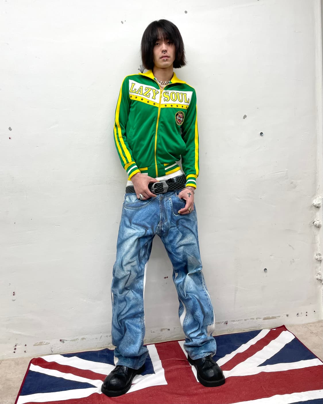  Lazy Soul Retro Green Track Top 상품이미지6