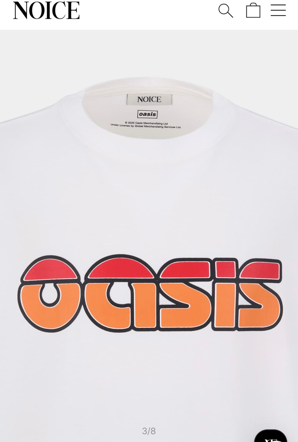 NOICE X OASIS 로고 티셔츠 S 사이즈 (새상품/ 당일배송) 상품이미지2