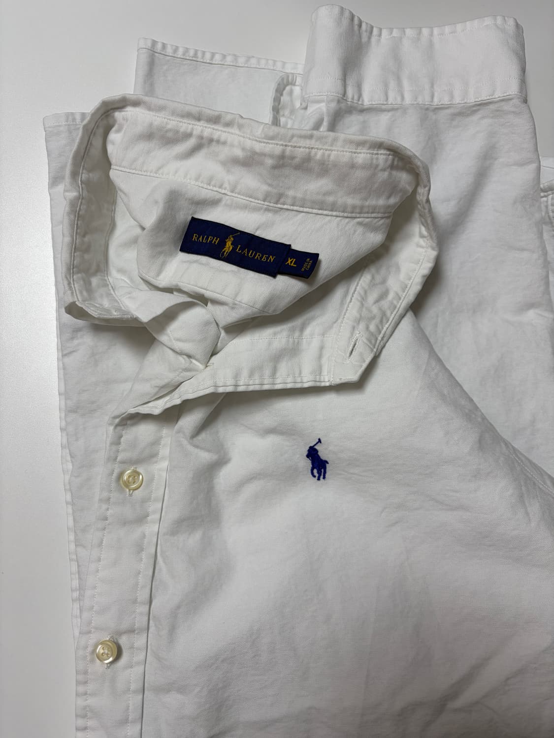 Polo 폴로 랄프로렌 화이트 코튼 셔츠 XL 상품이미지1