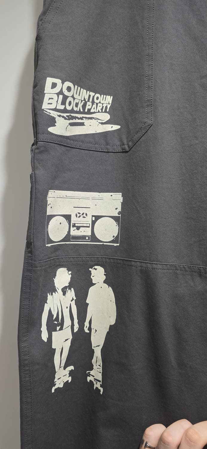 트릴리온 레트로 그래픽 코튼 카펜터 팬츠 차콜 상품이미지4