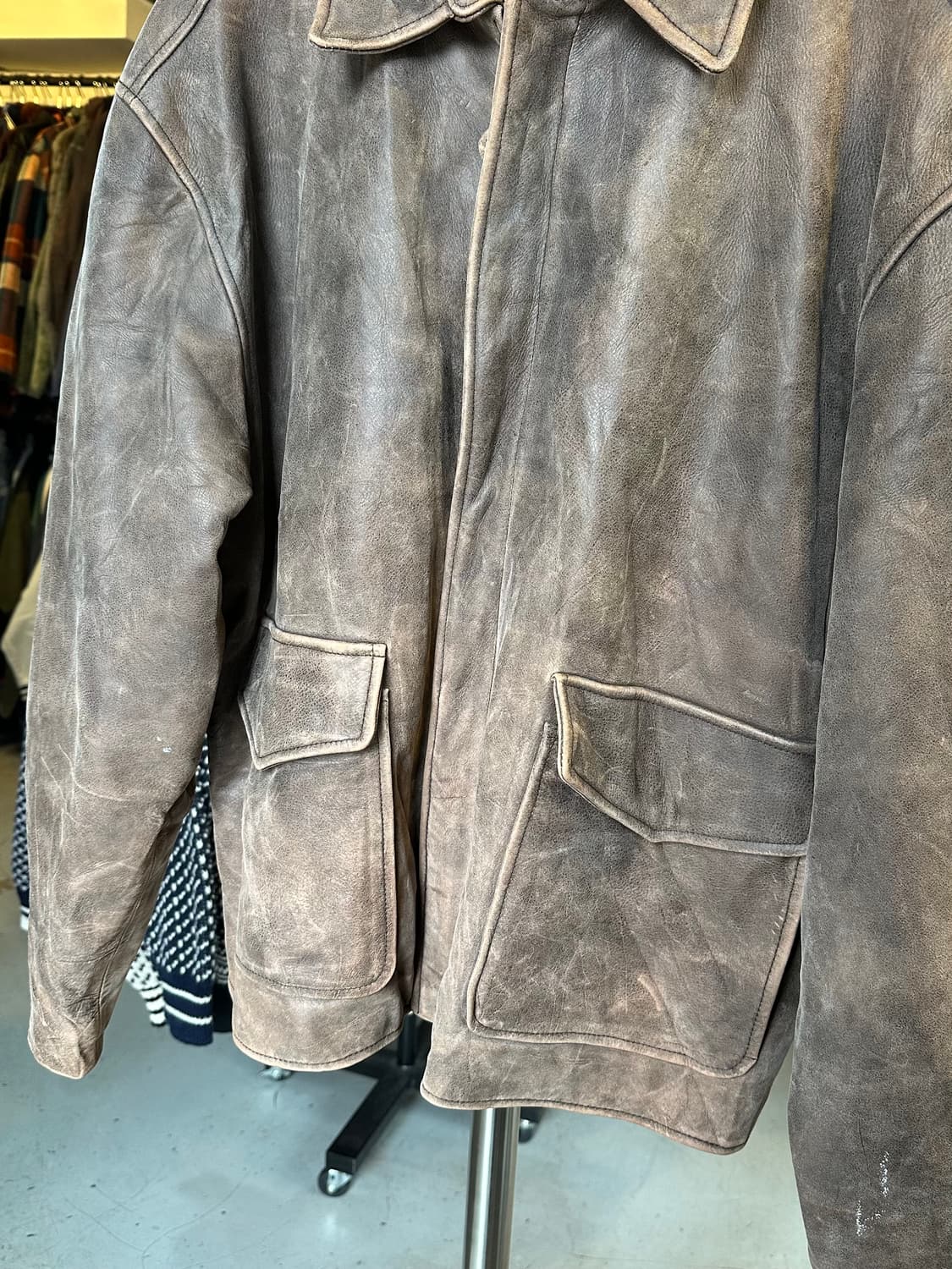 Us Wings 헤비 리얼 레더 A-2 플라이트 자켓 상품이미지4