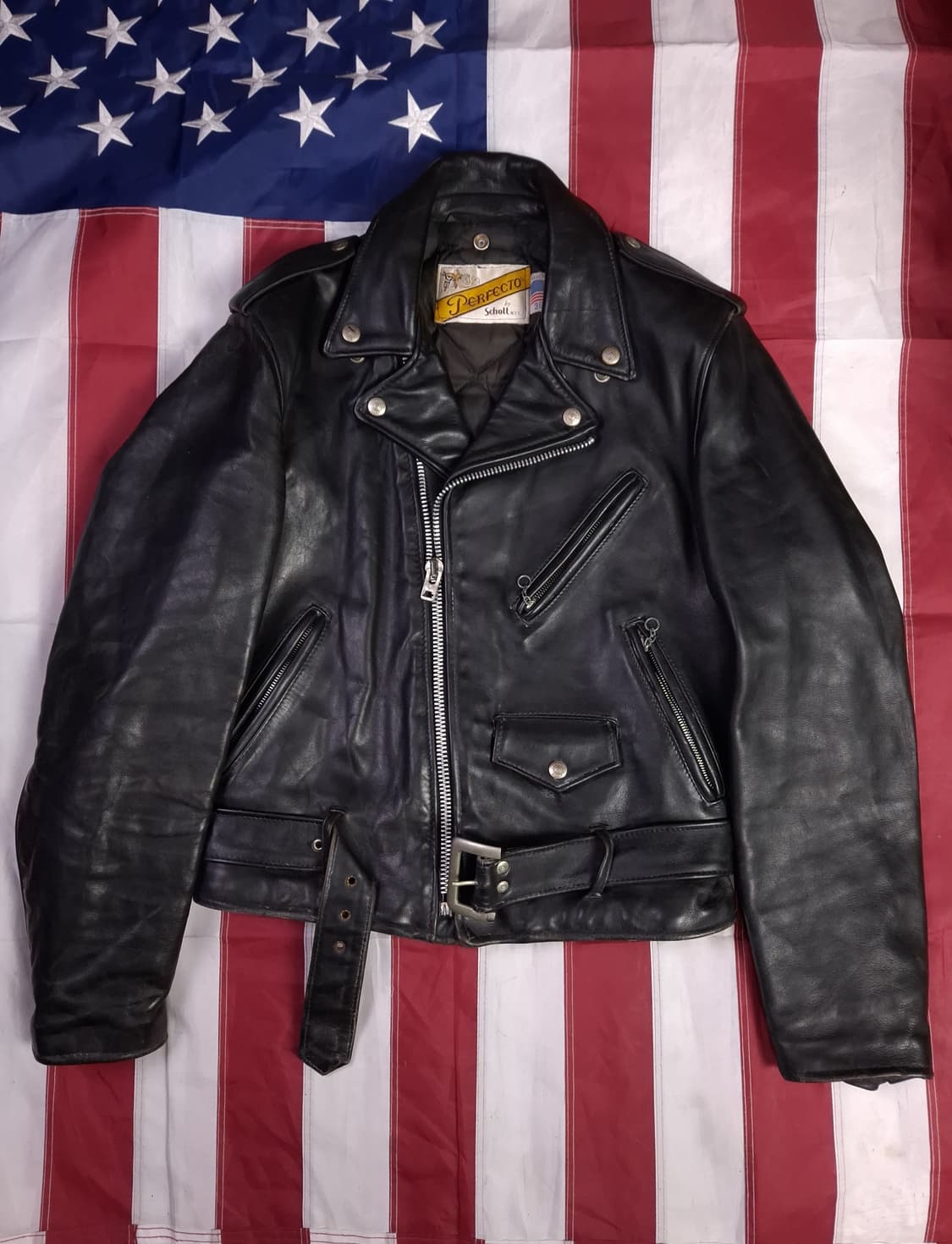 오리지날 쇼트 리얼레더 퍼펙토 더블 라이더자켓 상품이미지1