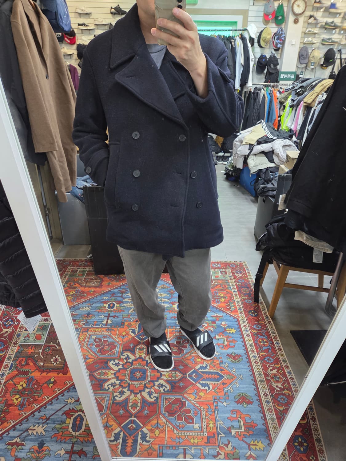 커스텀어클락 나인티스 헤비웨이트 울 더블코트 L 상품이미지7