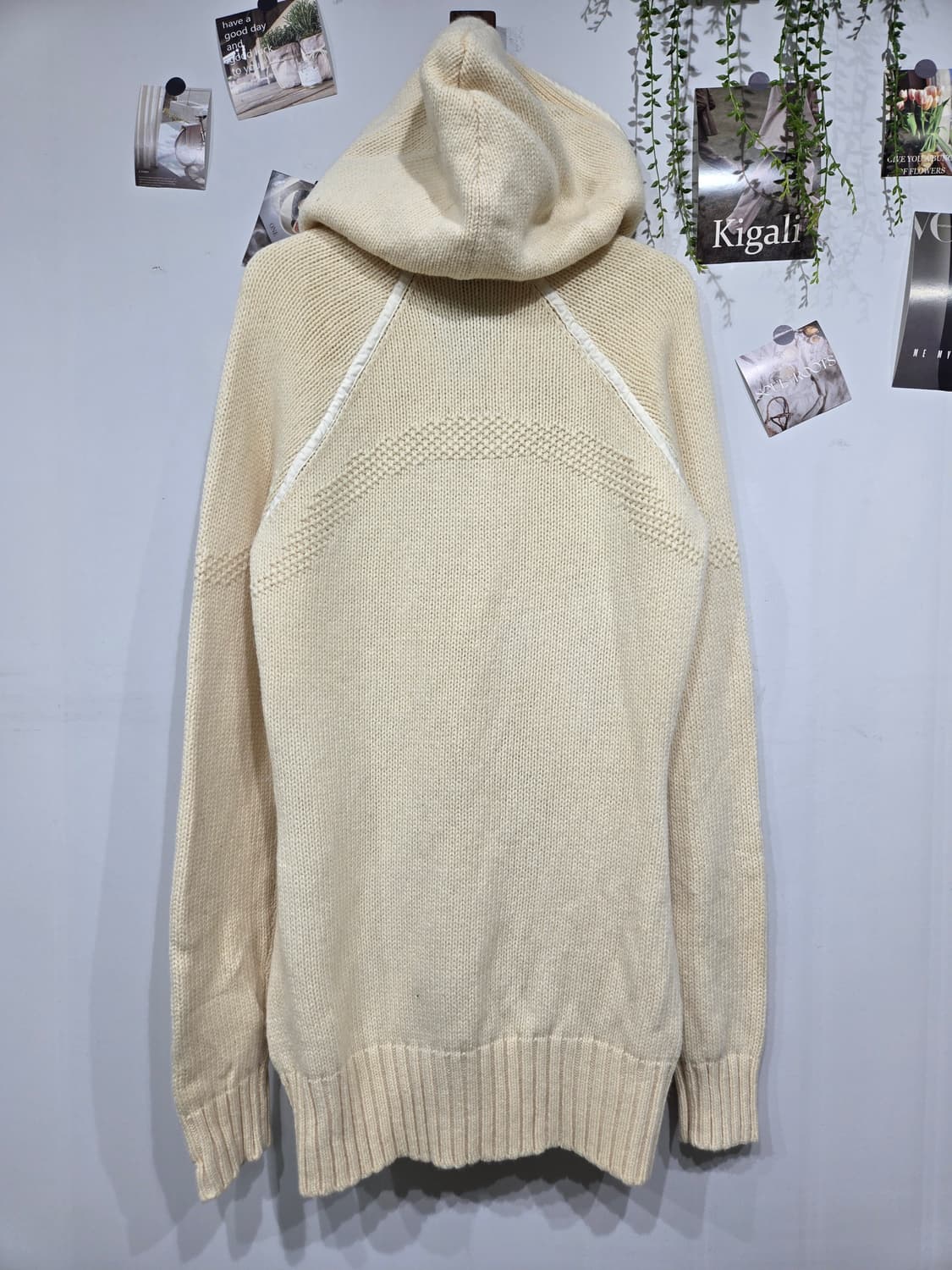 아르마니 익스체인지 아이보리 니트 후드집업 상품이미지4