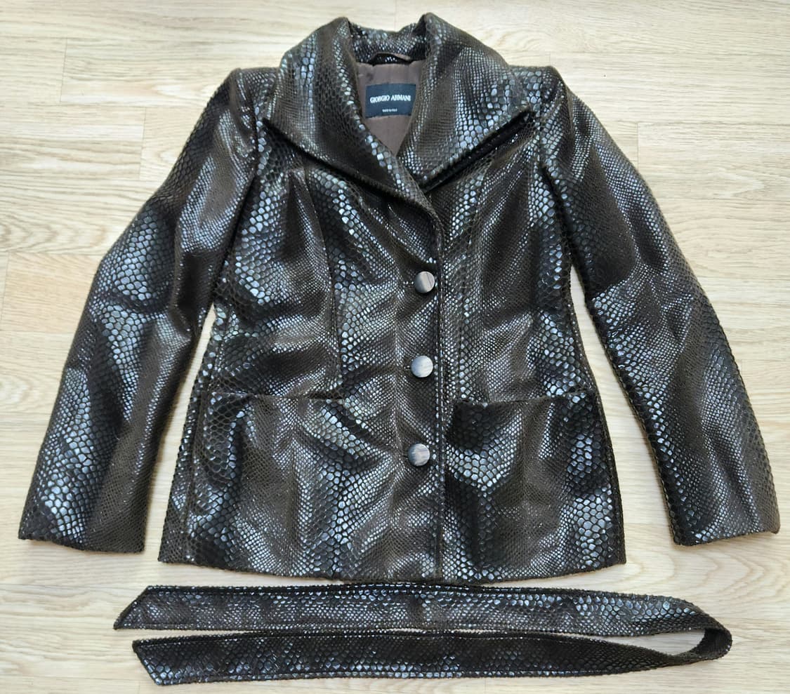 [정품]조르지오 아르마니 크로커다일 가죽 자켓 55 (여성용) 한정판  상품이미지3