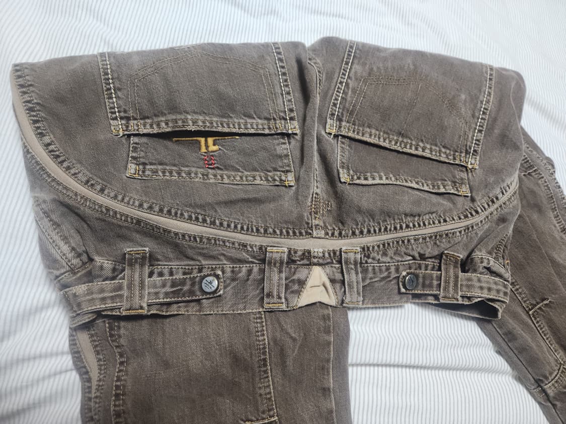 brown dragon embroidery denim 상품이미지5