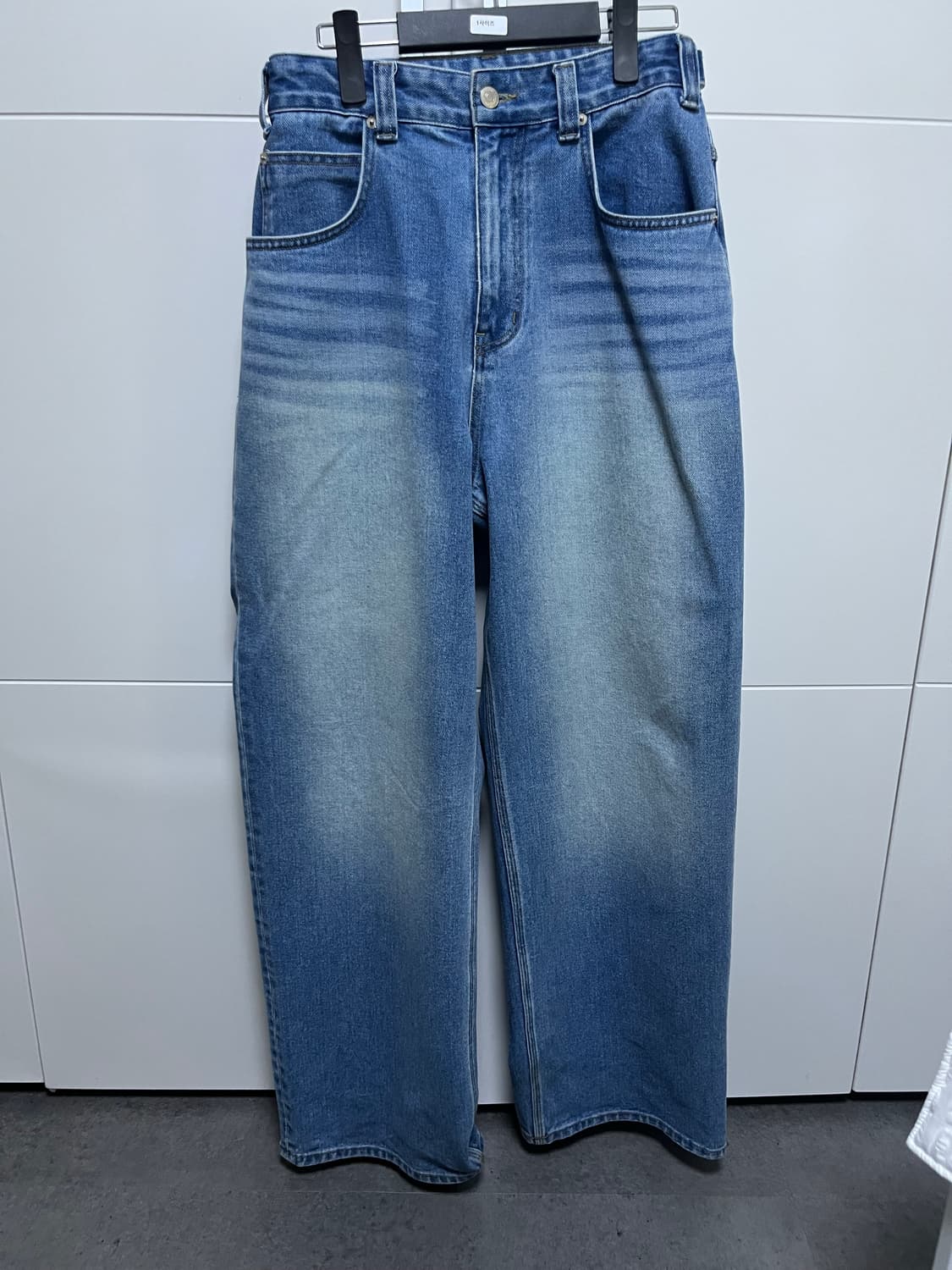 노운 와이드 데님 팬츠 (미드 블루) 상품이미지2