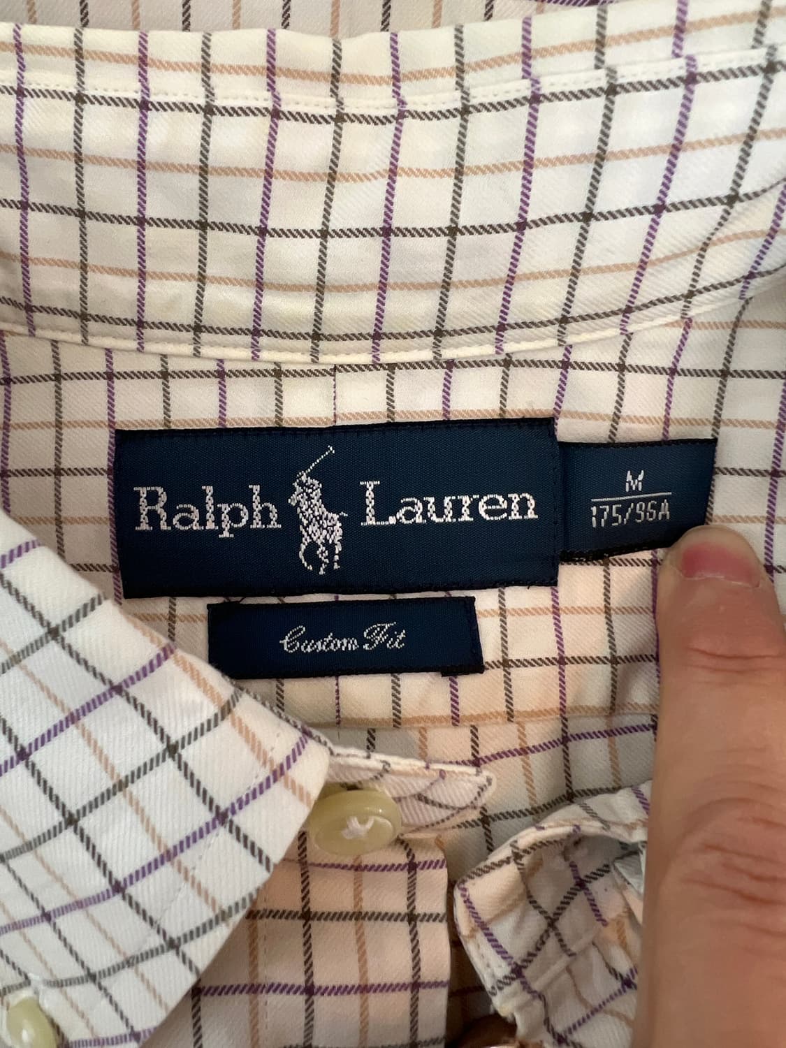 랄프로렌 남성 라이트베이지 코튼긴팔셔츠 체크셔츠 상품이미지8