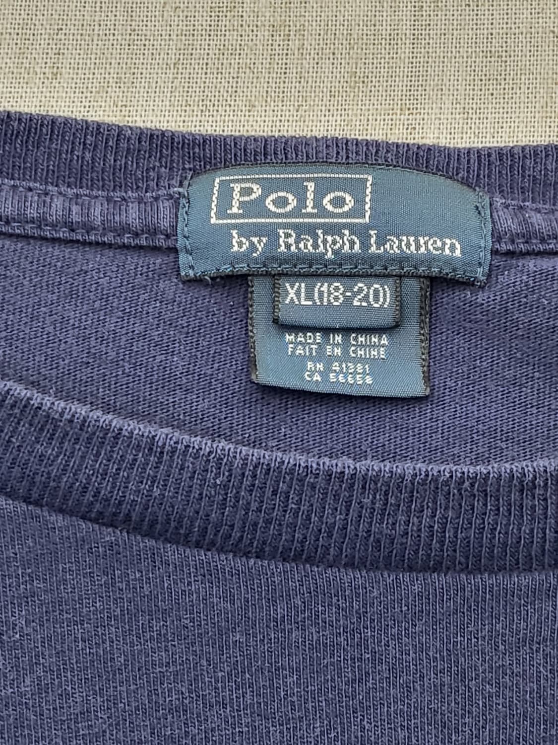 폴로 랄프로렌 네이비 긴팔 티셔츠 XL 상품이미지3