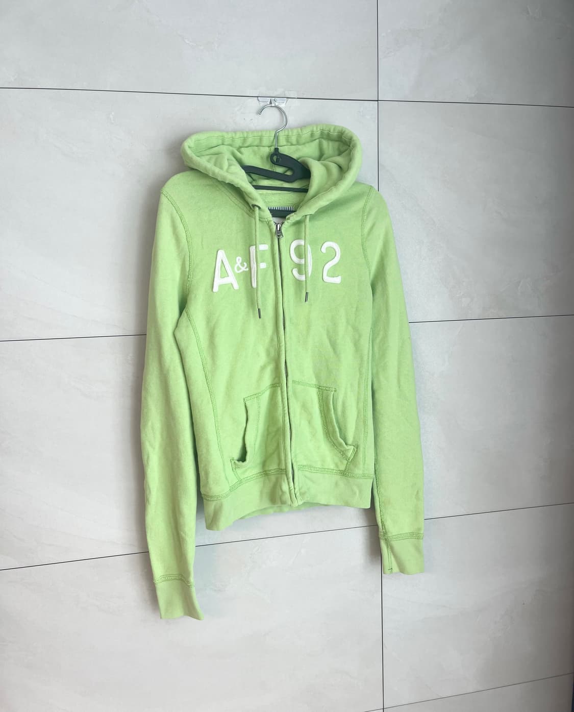 아베크롬비 A&F 스펠로고 후드집업 그린 [S] 상품이미지3