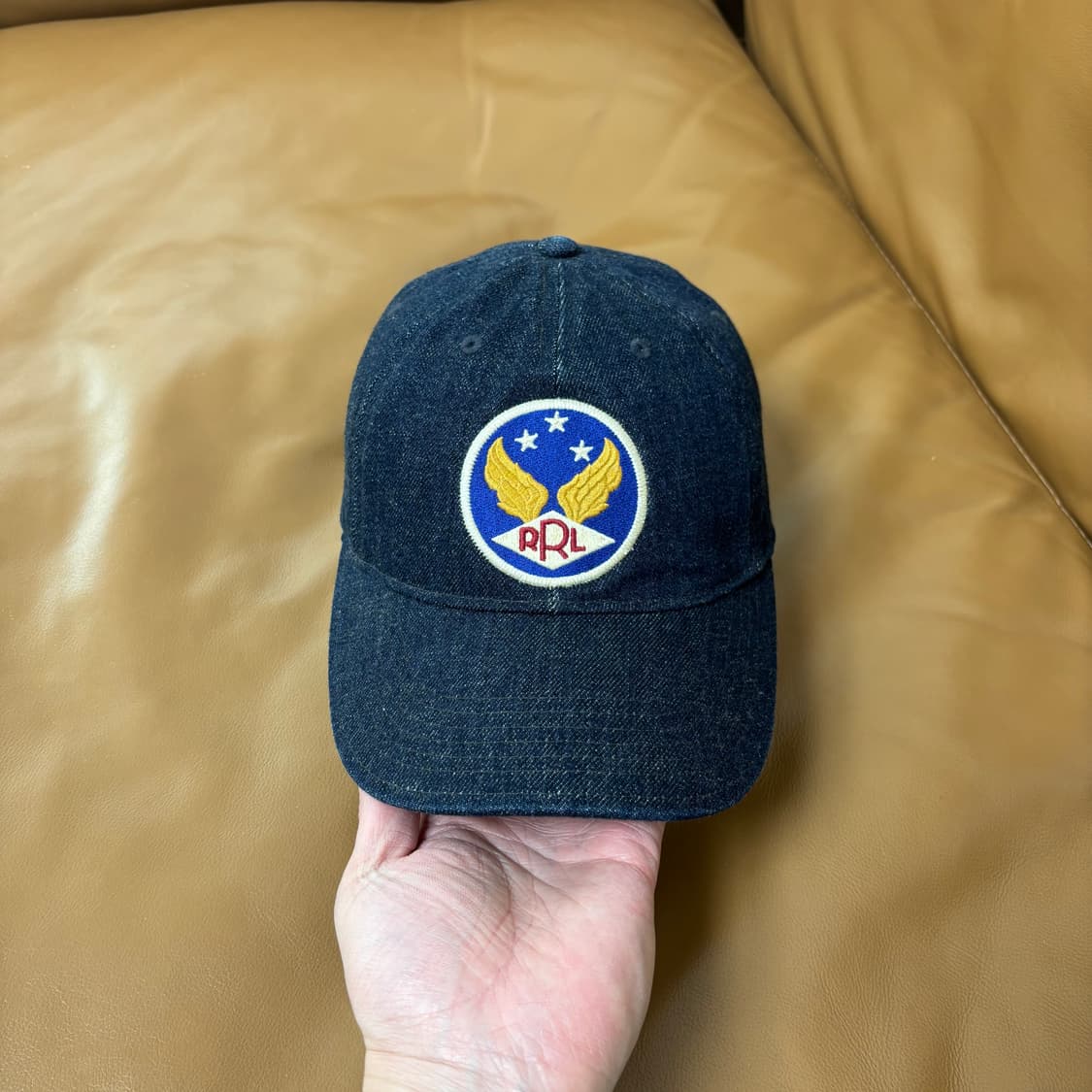 RRL 더블알엘 랄프로렌 폴로 윙로고 6패널 볼캡 모자 데님 상품이미지2