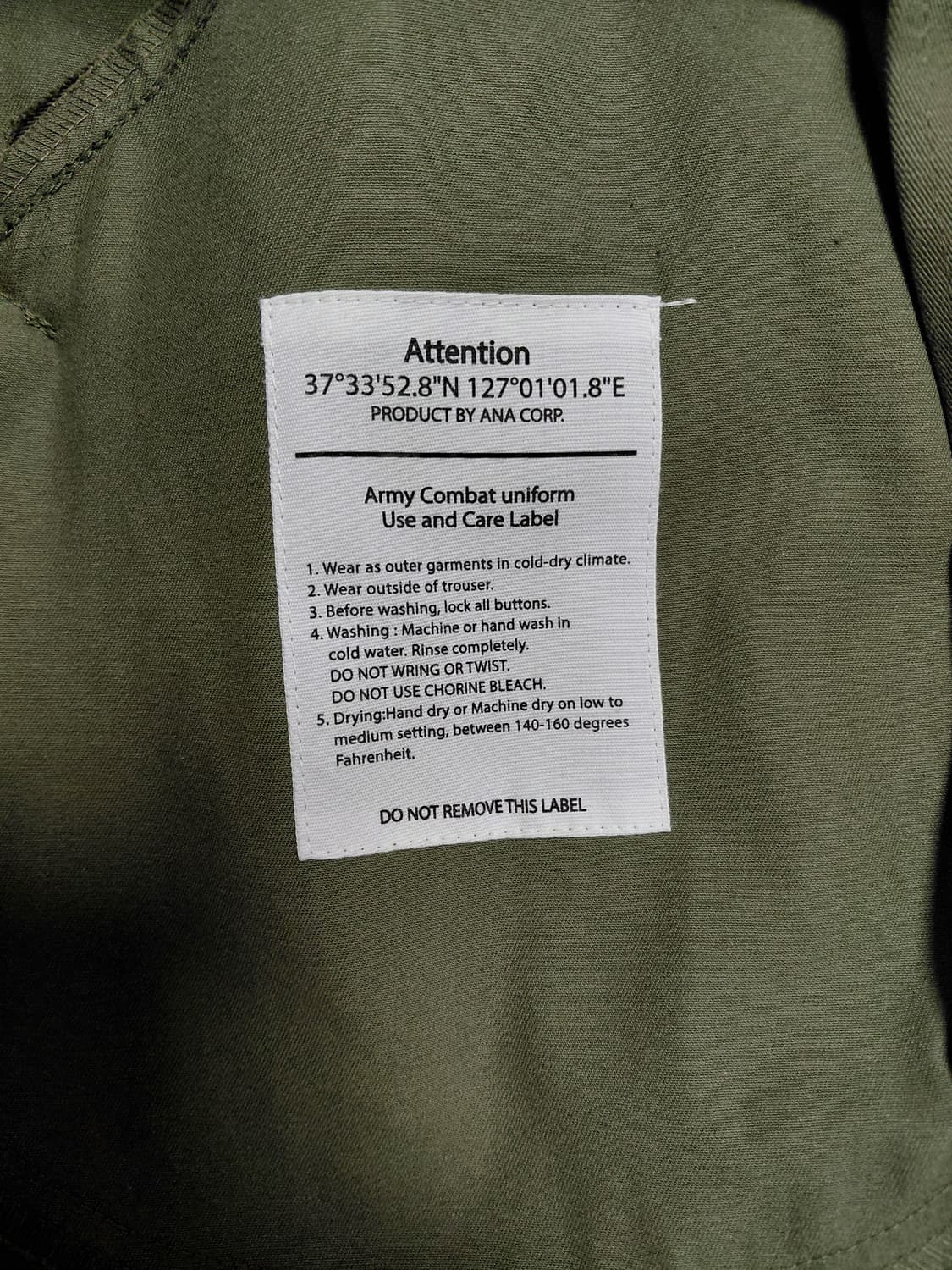 피쉬테일 야상 카키 상품이미지5