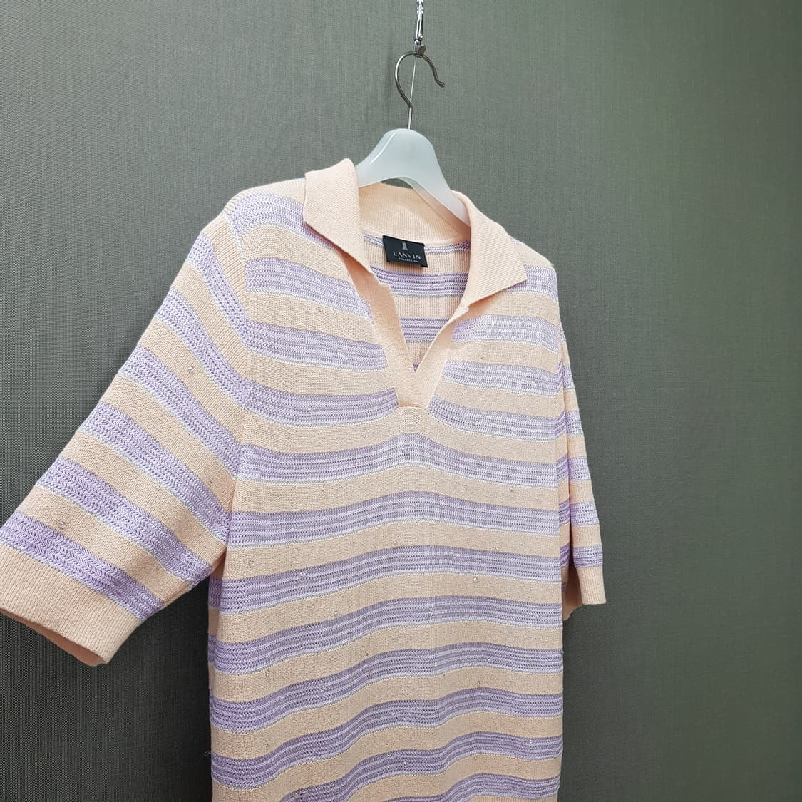 한섬 랑방 2024 노치넥 카라 스프라이트 니트 F사이즈 상품이미지4