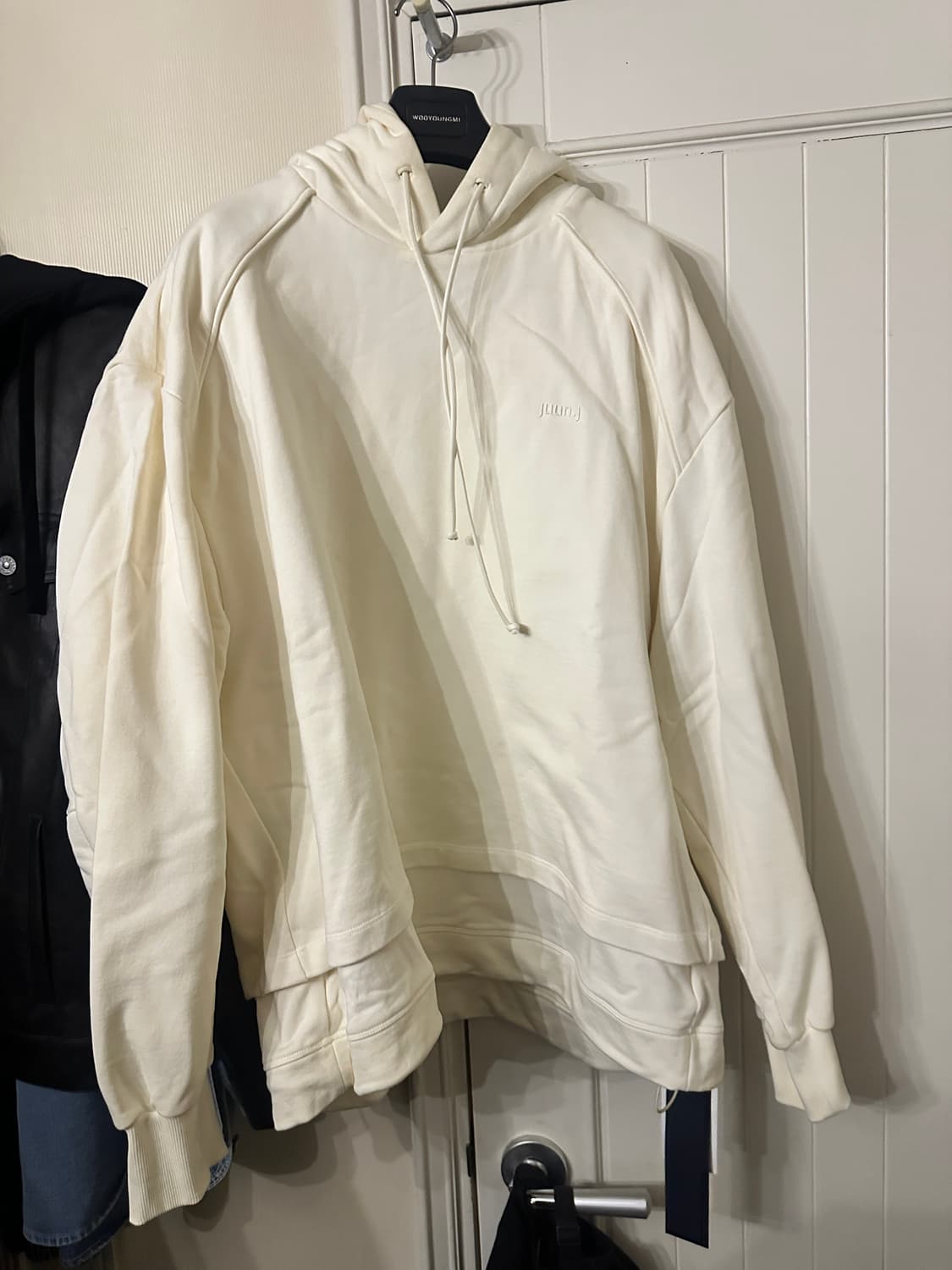 준지 크림 이중 레이어드 후드 상품이미지1