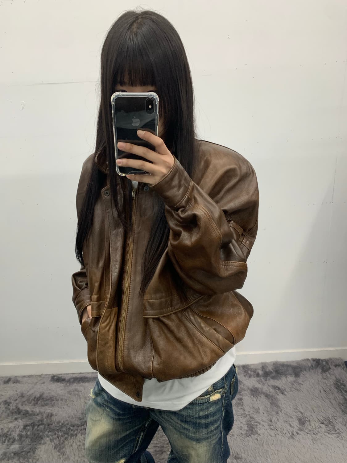 느좋 리얼레더 봄버 상품이미지3