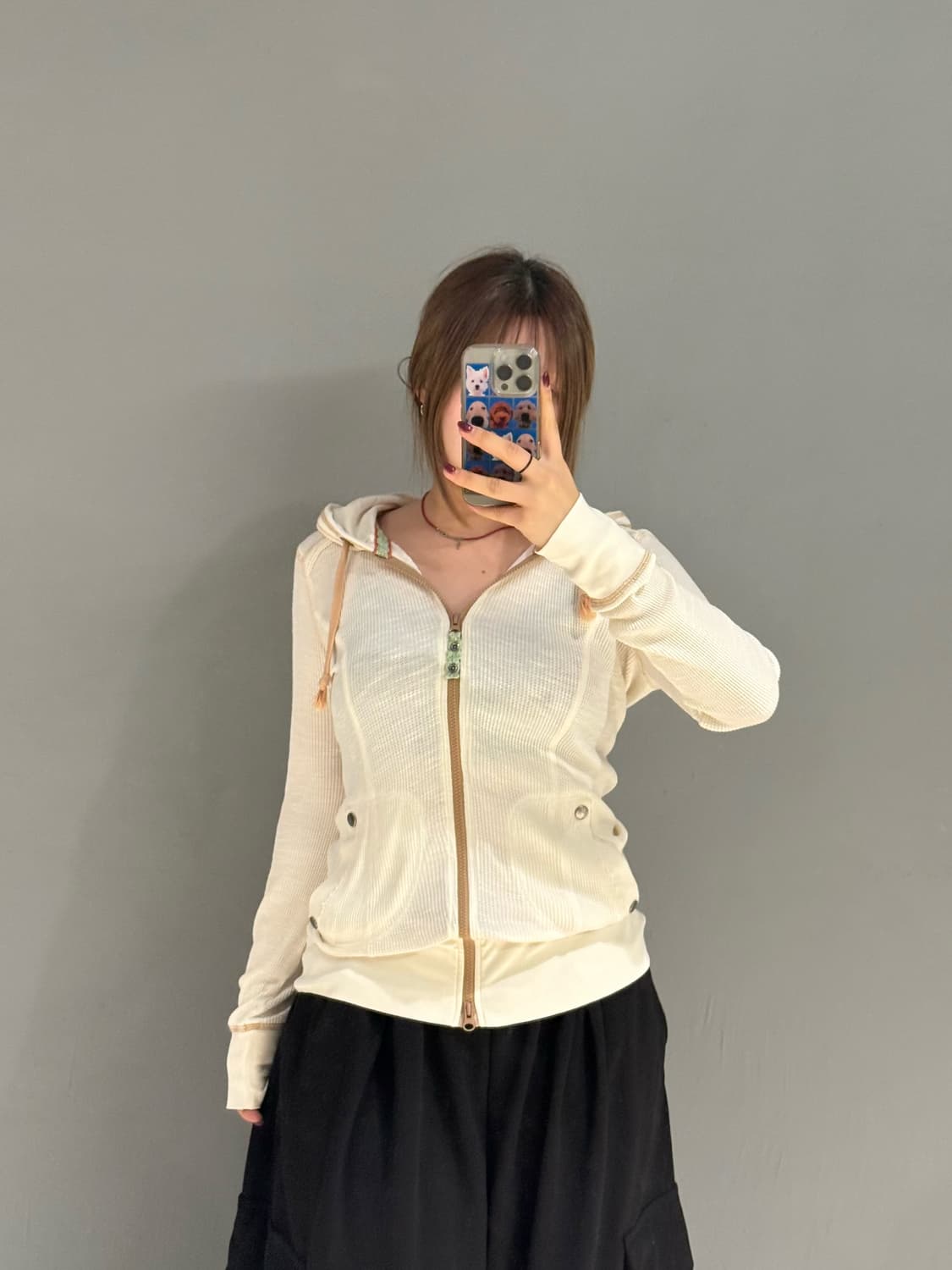 back number waffle 2-way hood zip-up 상품이미지3