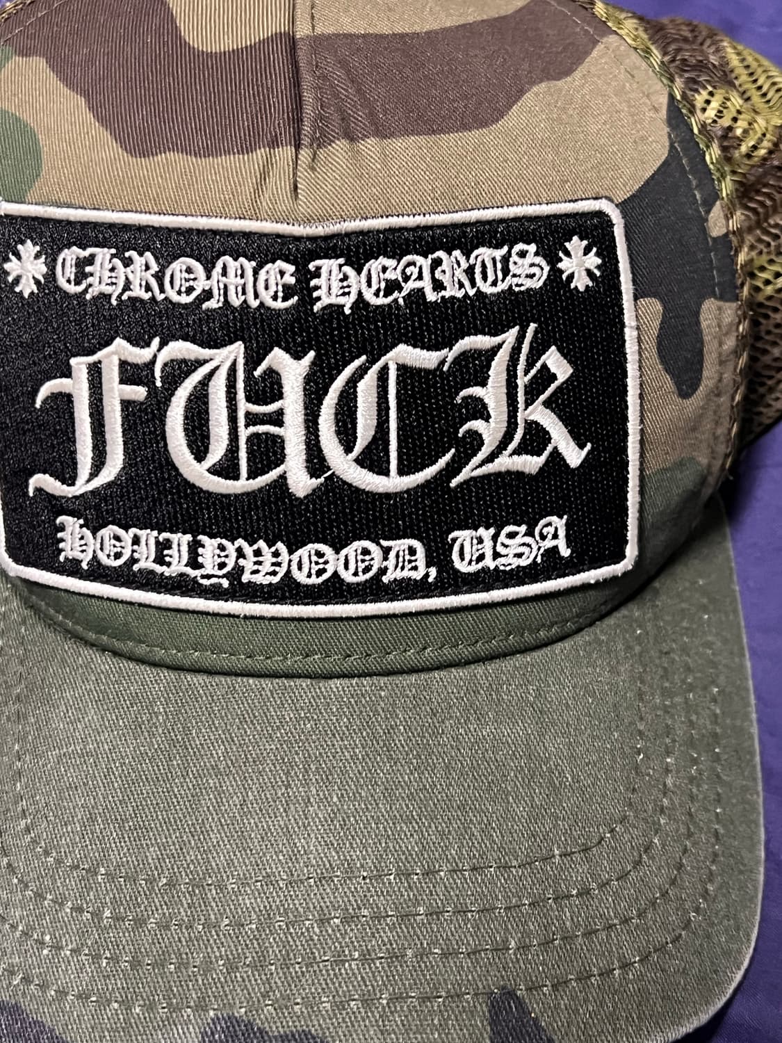 크롬하츠 FUCK 할리우드 캡 카모 상품이미지1