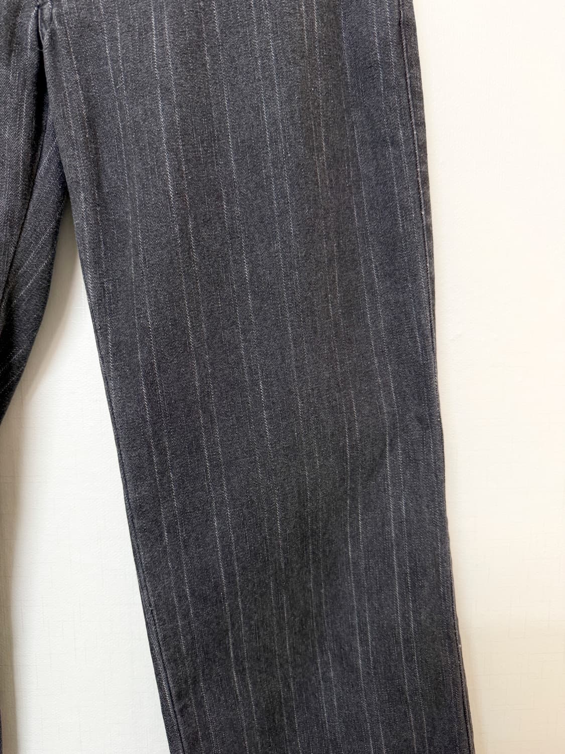 anquiet 흑청 스트라이프 데님 팬츠 상품이미지3