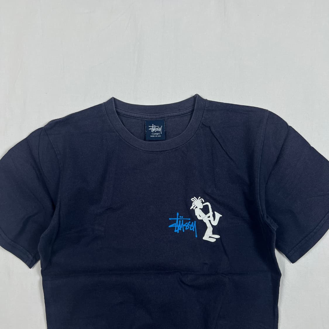 90’s 스투시 stussy 쉐도우맨 드레드락 색소폰 반팔티 상품이미지2