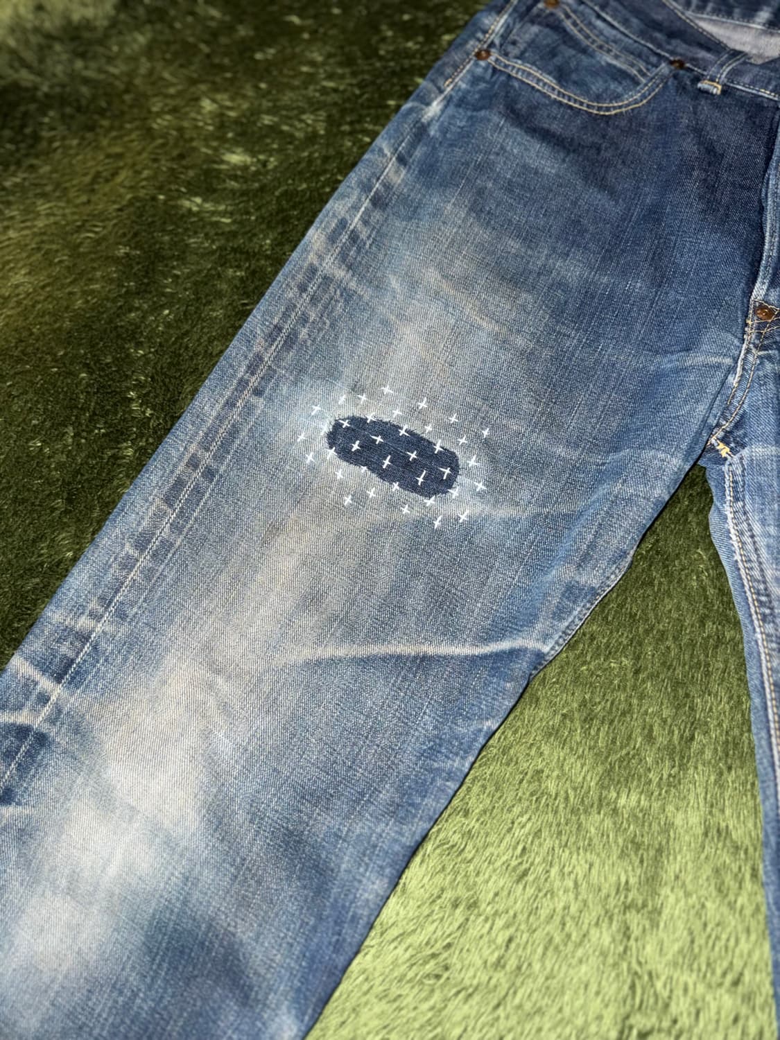 [32X33] 00s Lee 리 재패니즈 사시코 커스텀 데님 팬츠 상품이미지5