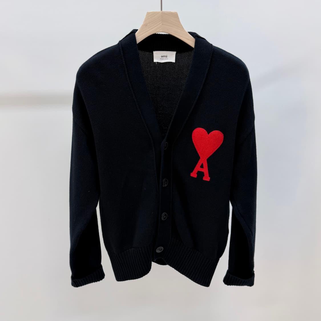 [S+급/M] 아미 AMI 빅하트 로고 가디건 블랙 상품이미지1