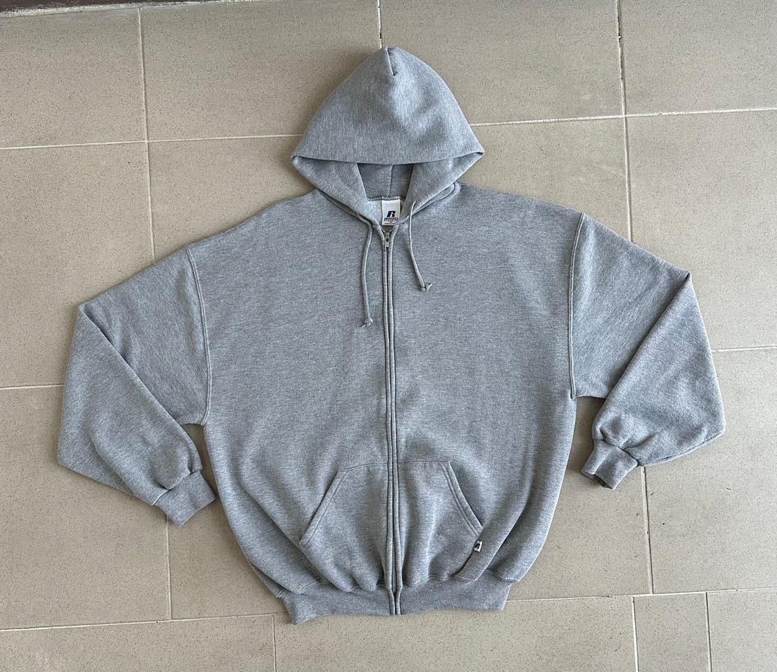 00s 빈티지 러셀 후드집업 그레이 XL 상품이미지1