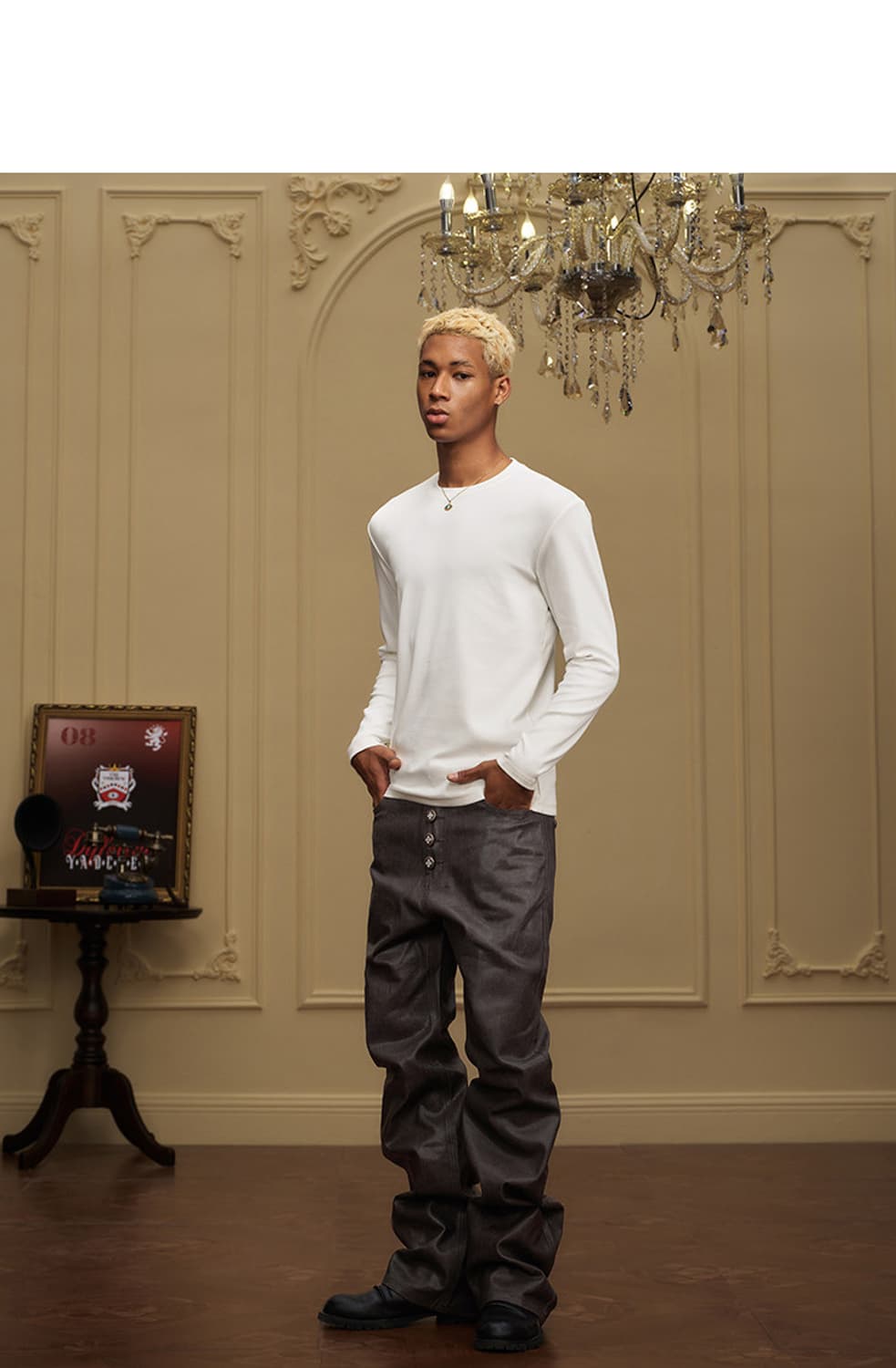 YADcrew 왁스 코팅 스트레이트 팬츠 (2color) 상품이미지6