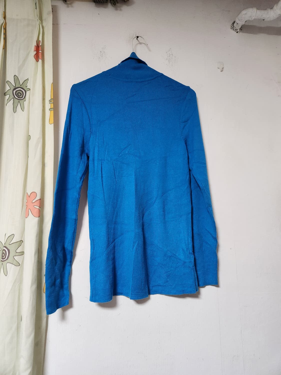 얇은 골지 터틀넥 니트 블루 F 상품이미지2