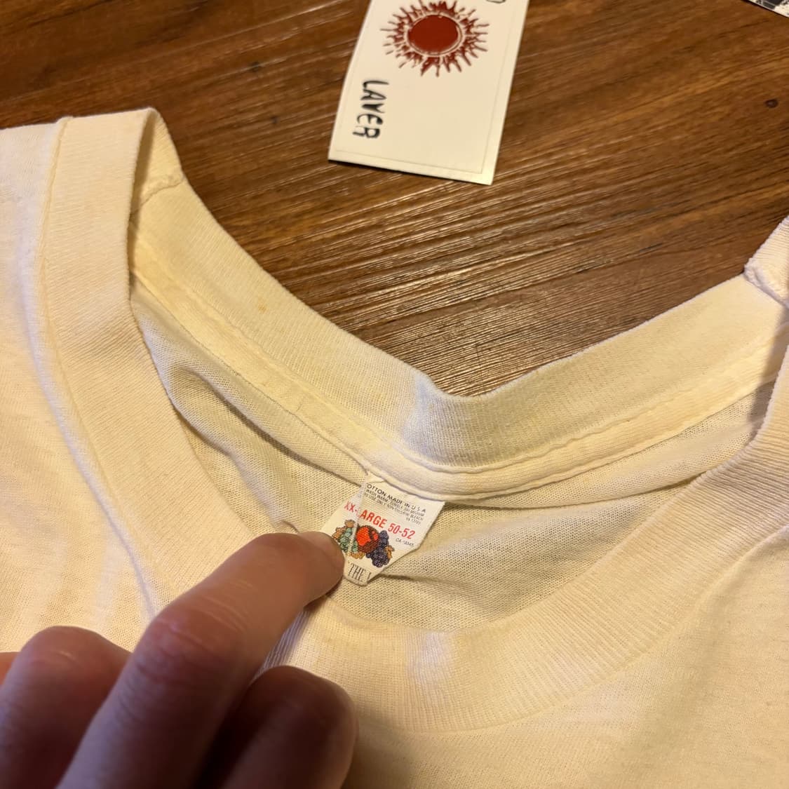 80s fruit of the loom applique 싱글스티치 티셔츠 상품이미지3