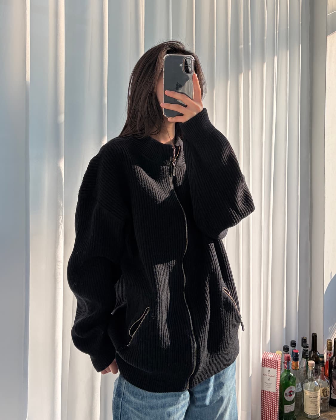 [L]마리떼 프랑소와 저버 90s 올드 스펠아웃 니트 집업 상품이미지7