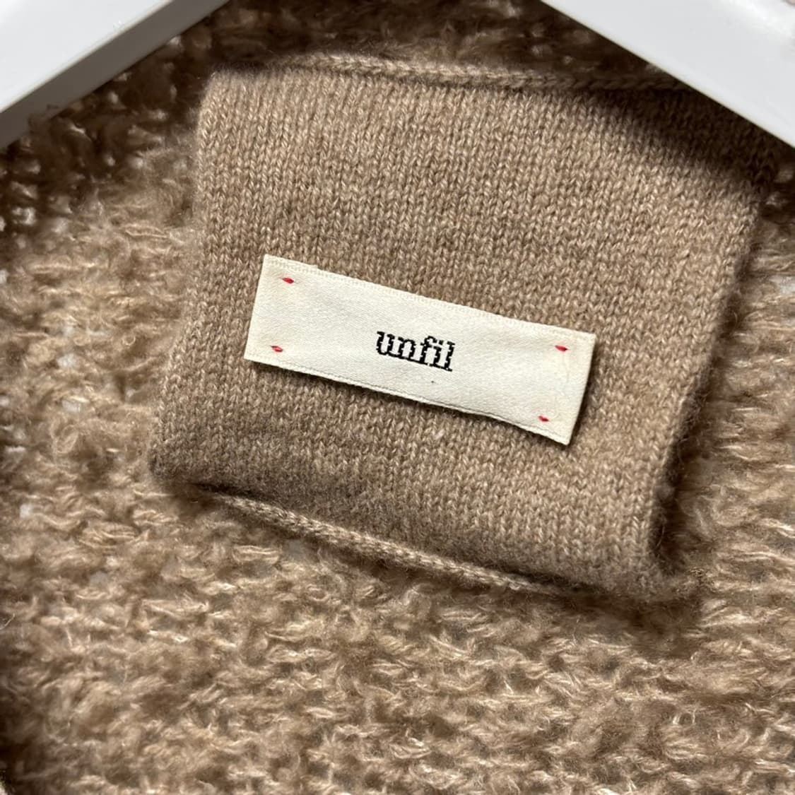 1) unfil 언필 캐시미어 샤기 니트 가디건 상품이미지2