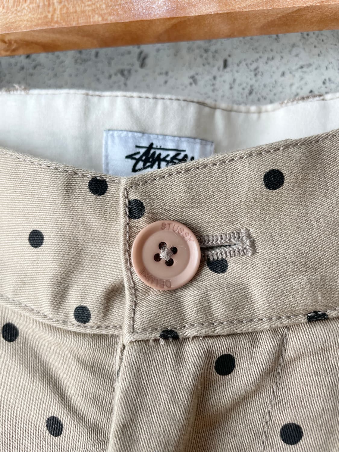 00s Stussy 스투시 도트 쇼츠 베이지 상품이미지7
