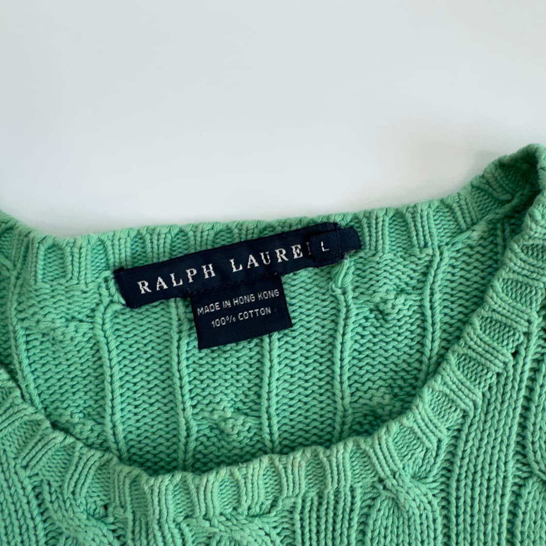 Polo 폴로 핑크포니 그린 케이블 니트 상품이미지5
