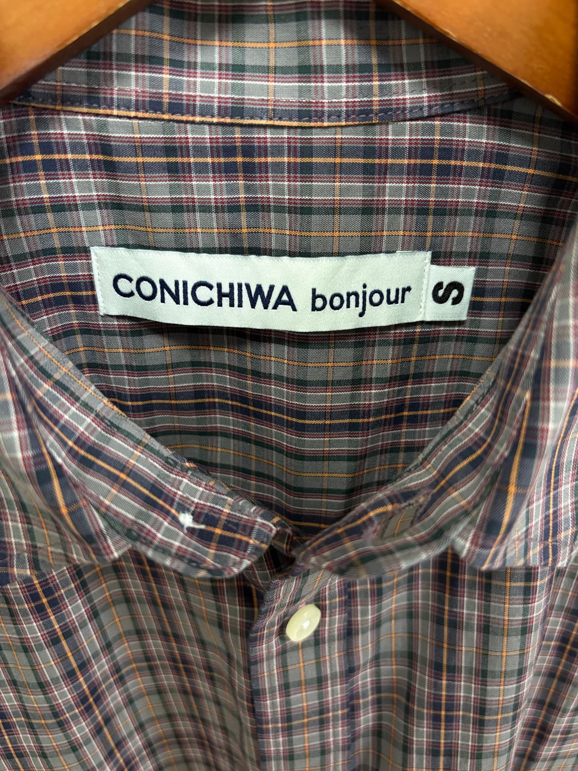 곤니치와봉쥬르 체크셔츠 상품이미지3
