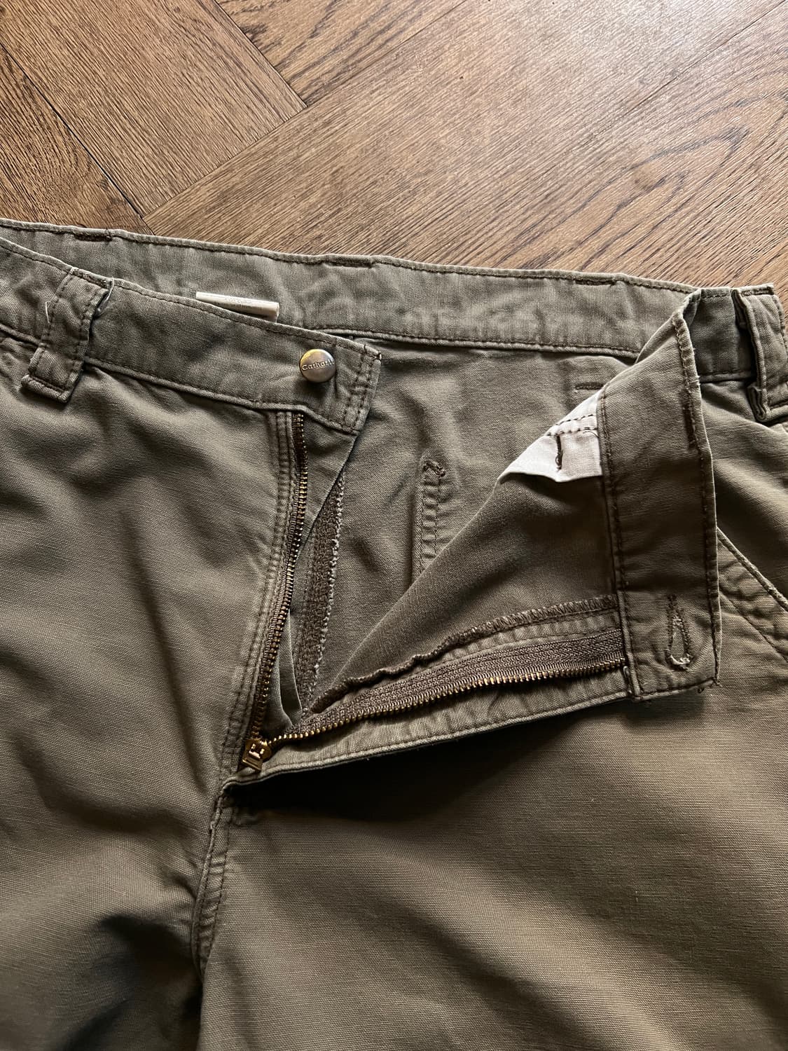 [35]칼하트 USA 빈티지 페인팅 라이트브라운 싱글니 카펜터 워크 팬츠 상품이미지3