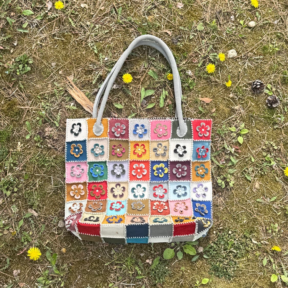 동글꽃 패치워크 스웨이드 가방 상품이미지5