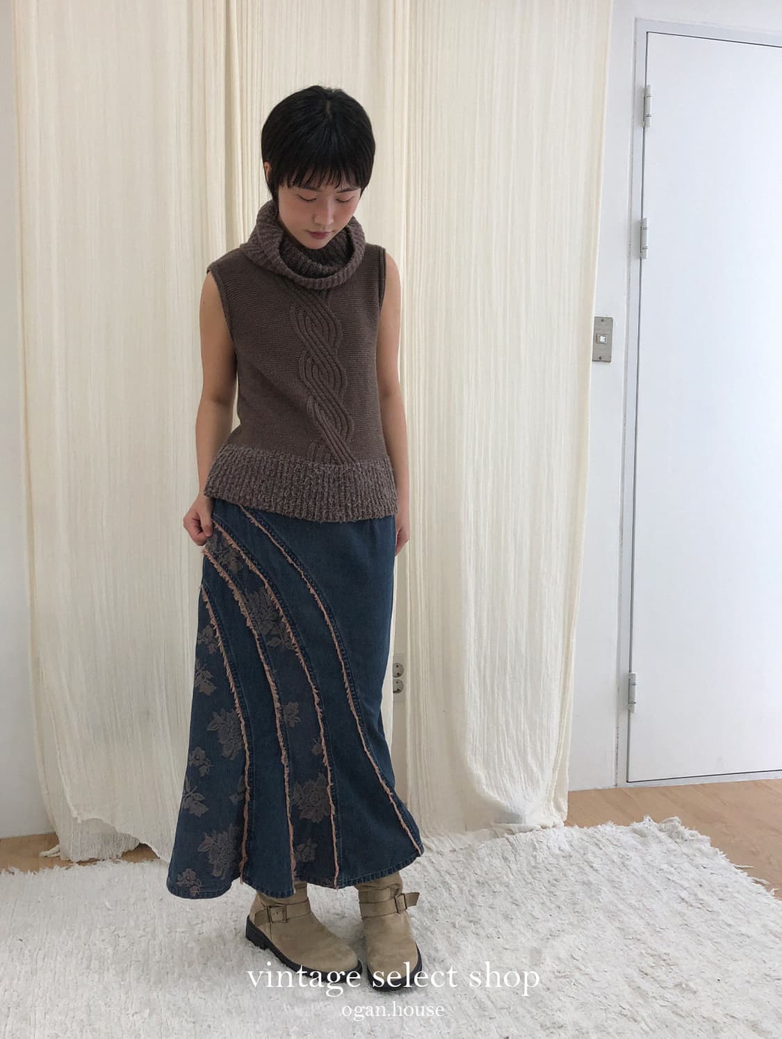 vintage bohemian denim skirt 상품이미지2