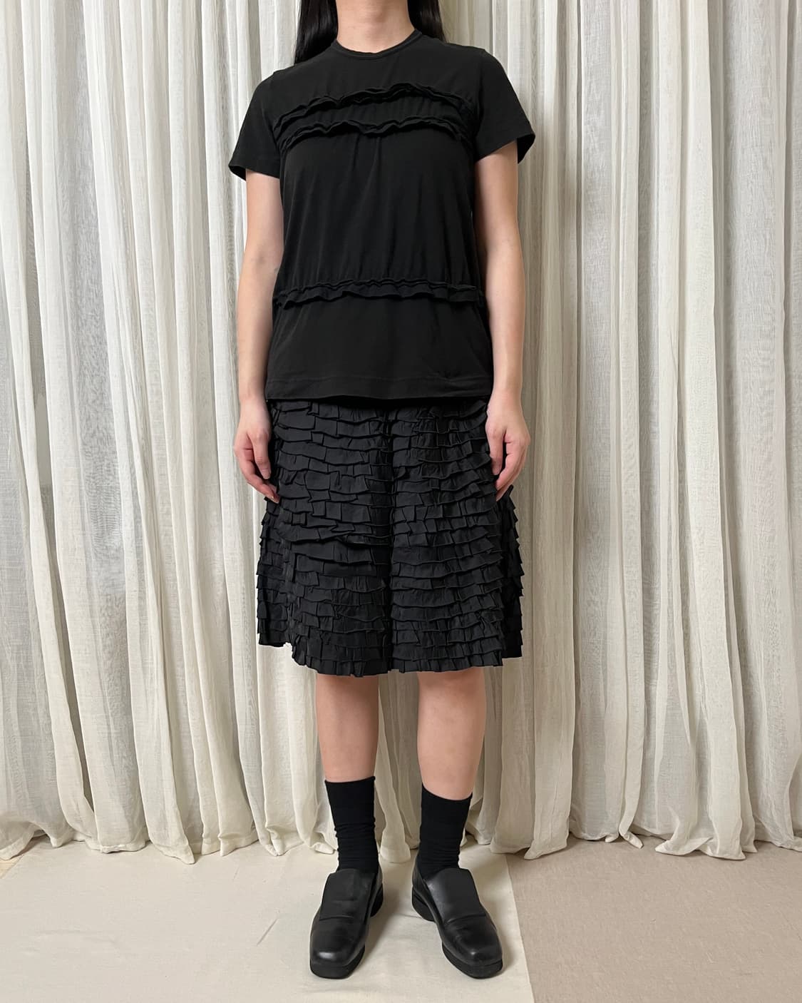 꼼데가르송 프릴 셔링 탑 티셔츠 comme des garcons 상품이미지3