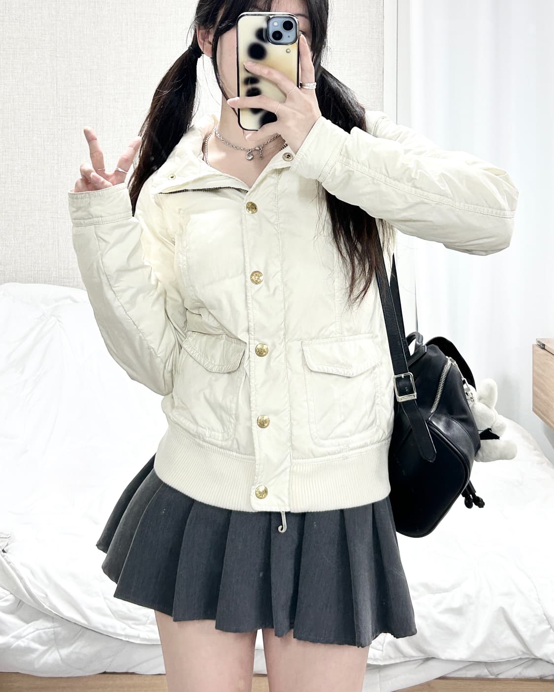 쥬시꾸뛰르 크림 누빔자켓 상품이미지5