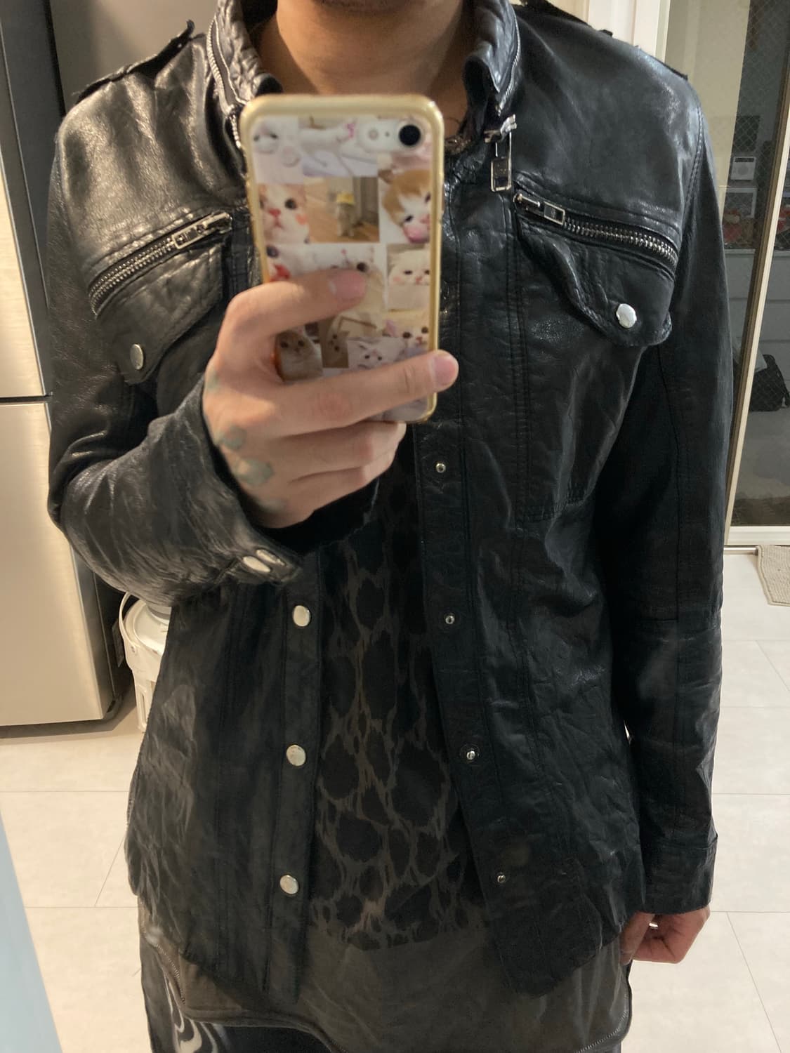 올세인츠 레더 셔츠 상품이미지8